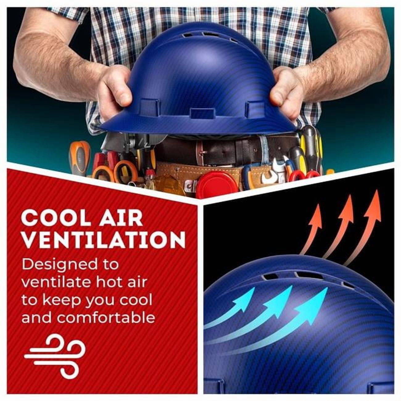 Acerpal 1CF30MV Full Brim Beguiled Blue Carbon Fiber Design Matte Finish Vented Hard Hat