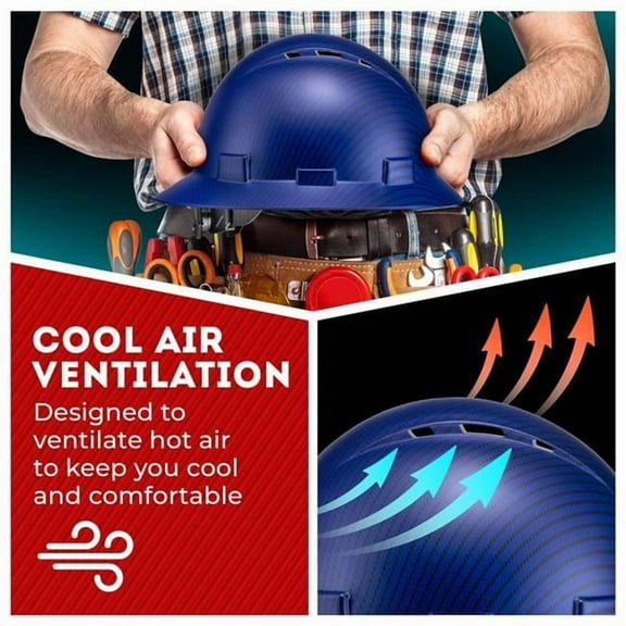 Acerpal 1CF30MV Full Brim Beguiled Blue Carbon Fiber Design Matte Finish Vented Hard Hat