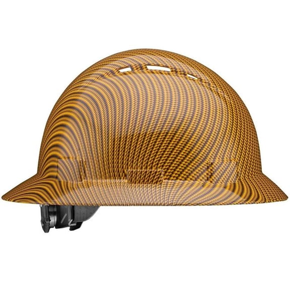 Acerpal 1CF35GV Full Brim Yellow Carbon Fiber Carbon Fiber Design Gloss Finish Vented Hard Hat