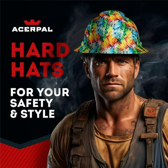 Acerpal 1CF38GV Full Brim Color Pallate Carbon Fiber Design Gloss Finish Vented Hard Hat