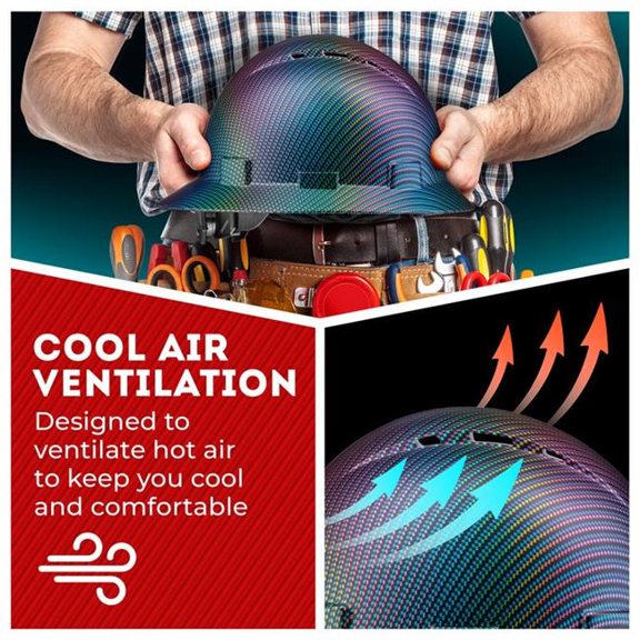 Acerpal 1CF3MV Full Brim Color Weave Carbon Fiber Design Matte Finish Vented Hard Hat