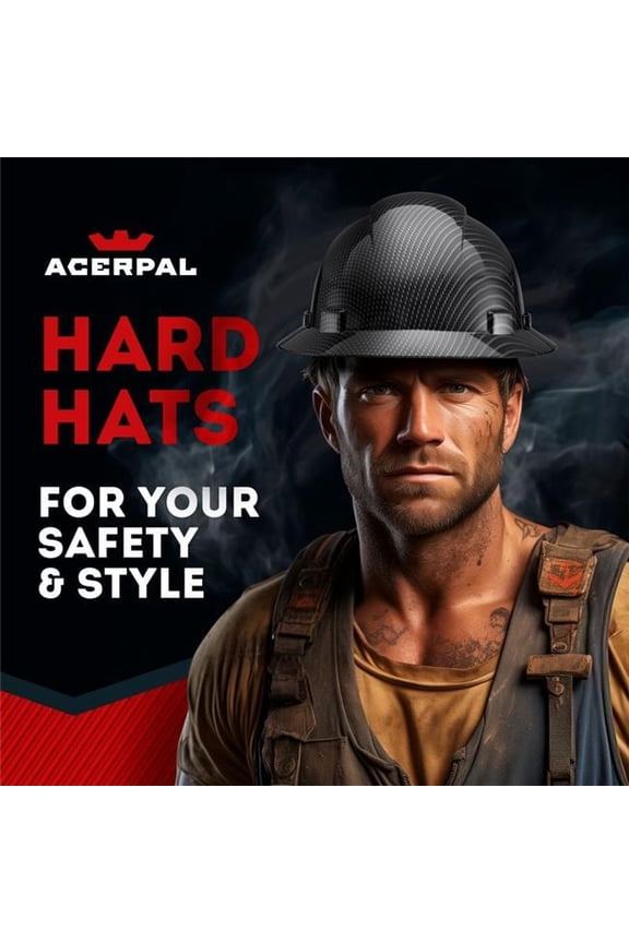 1CF5G Full Brim Classic Black Carbon Fiber Design Gloss Finish Non-Vented Hard Hat