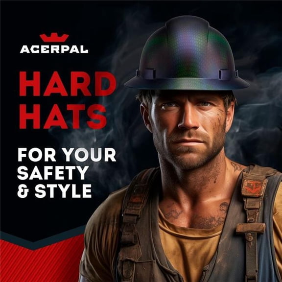 Acerpal 1CF6M Full Brim Cameleon Carbon Fiber Design Gloss Finish Non-Vented Hard Hat