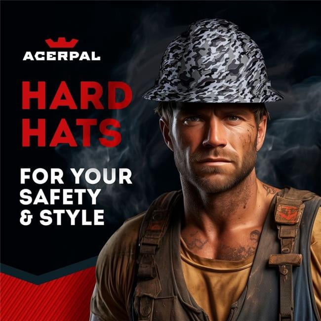 Acerpal 1CM10G Full Brim True Camo Gloss Finish Non-Vented Hard Hat