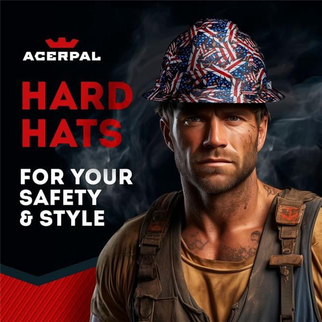 Acerpal 1CP5GV Full Brim American High Gloss Finish Vented Hard Hat