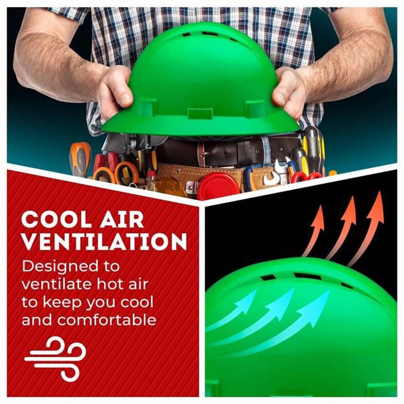 Acerpal 1GNV Full Brim Green Vented Hard Hat