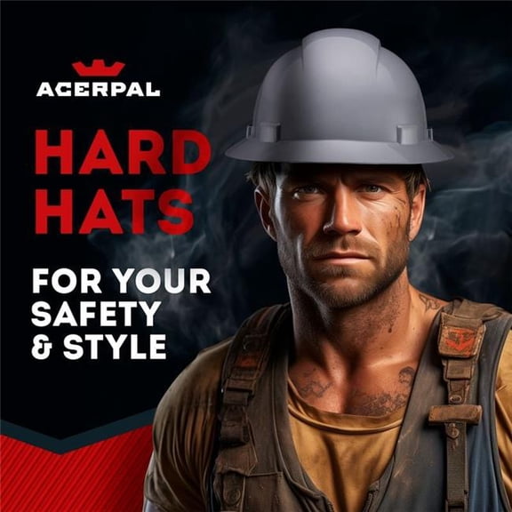 Acerpal 1GRNV Full Brim Grey Non-Vented Hard Hat