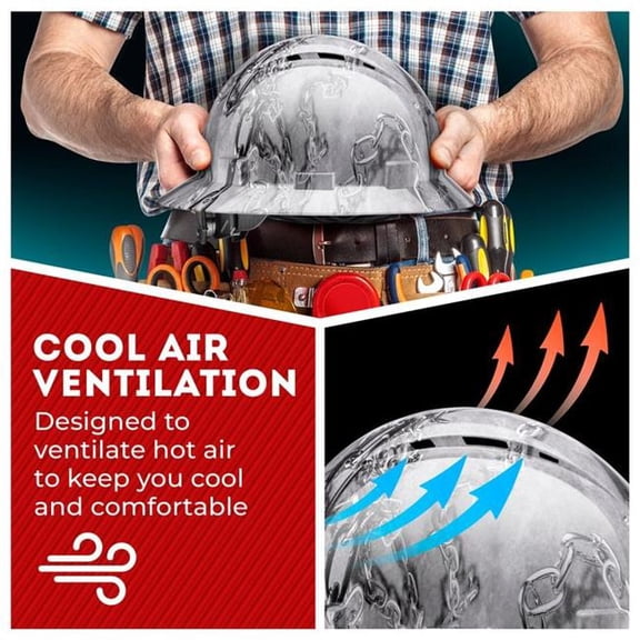 Acerpal 1MT2GV Full Brim Chain Gloss Finish Vented Hard Hat