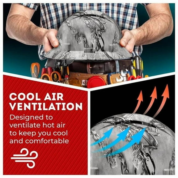 Acerpal 1MT2MV Full Brim Chain Matte Finish Vented Hard Hat