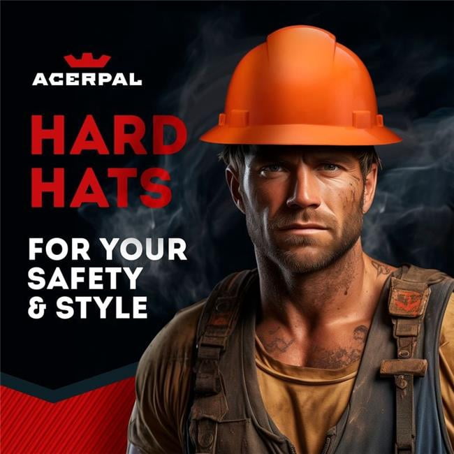Acerpal 1ORNV Full Brim Orange Non-Vented Hard Hat