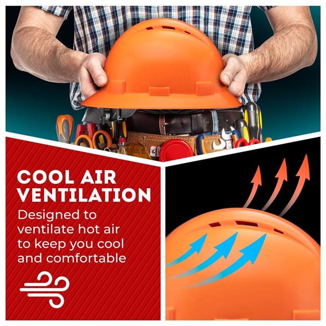 Acerpal 1ORV Full Brim Orange Vented Hard Hat