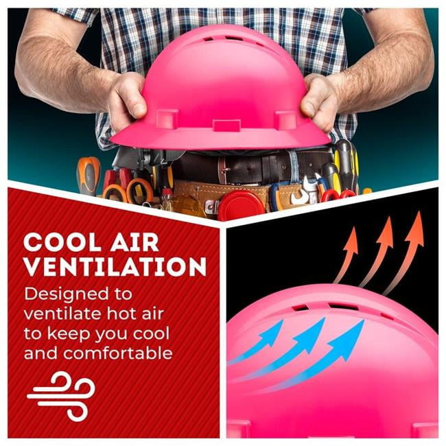 Acerpal 1PNV Full Brim Pink Vented Hard Hat
