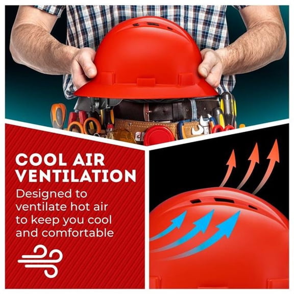 Acerpal 1RDV Full Brim Red Vented Hard Hat