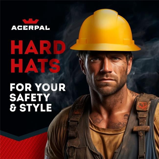 Acerpal 1YLNV Full Brim Yellow Non-Vented Hard Hat