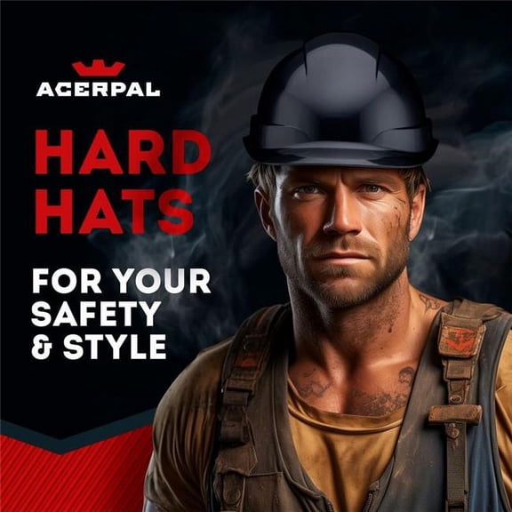 Acerpal 2BKNV Cap Style Black Non-Vented Hard Hat