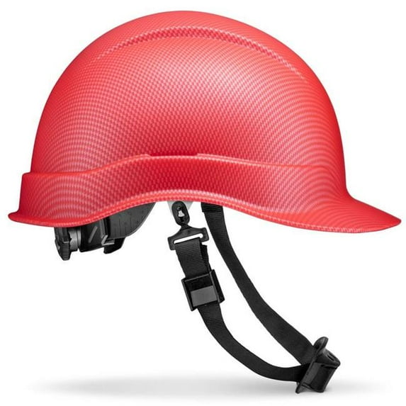 Acerpal 2CF16M Cap Style Red Textured Carbon Fiber Design Matte Finish Non-Vented Hard Hat