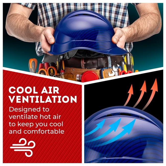 Acerpal 2CF30GV Cap Style Beguiled Blue Carbon Fiber Design Gloss Finish Vented Hard Hat