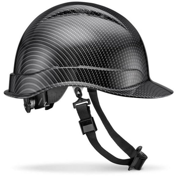 Acerpal 2CF5G Cap Style Classic Black Carbon Fiber Carbon Fiber Design Gloss Finish Non-Vented Hard Hat