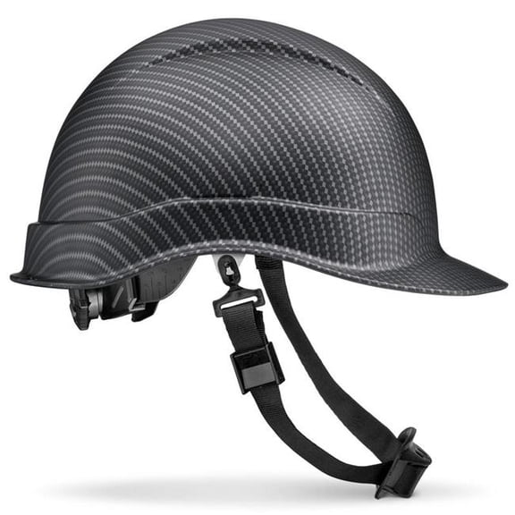 Acerpal 2CF5M Cap Style Classic Black Carbon Fiber Carbon Fiber Design Matte Finish Non-Vented Hard Hat