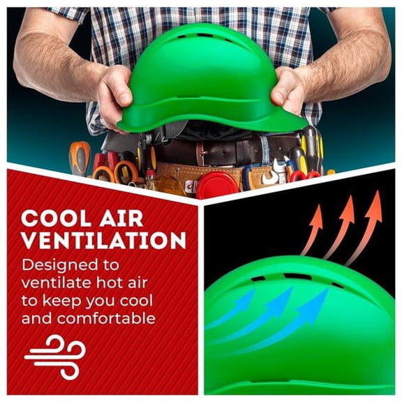 Acerpal 2GNV Cap Style Green Vented Hard Hat