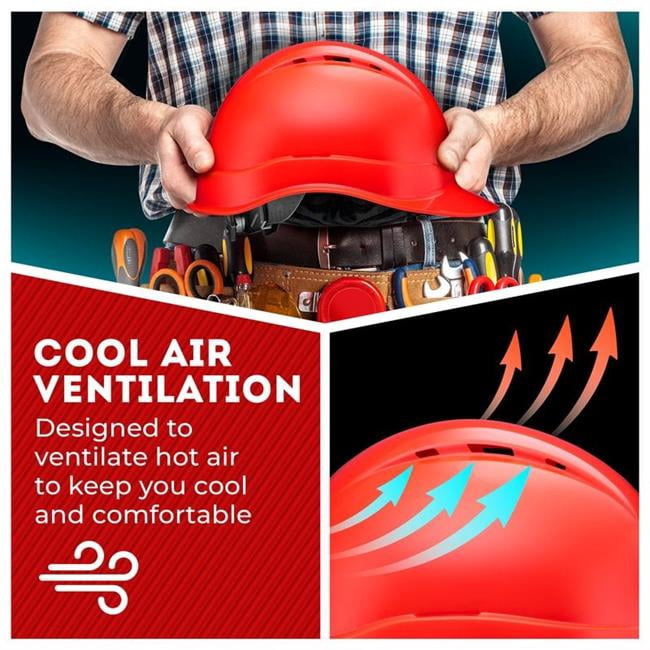 Acerpal 2RDV Cap Style Red Vented Hard Hat