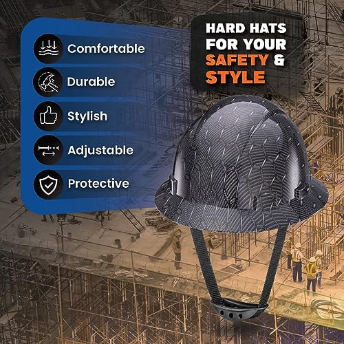 Acerpal Full Brim NonVented Carbon Fiber Design OSHA Hard Hat for