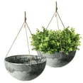 thumbnail image 1 of Acerra 14" Hanging Basket, Gray Marble, 2 Pack, 1 of 3
