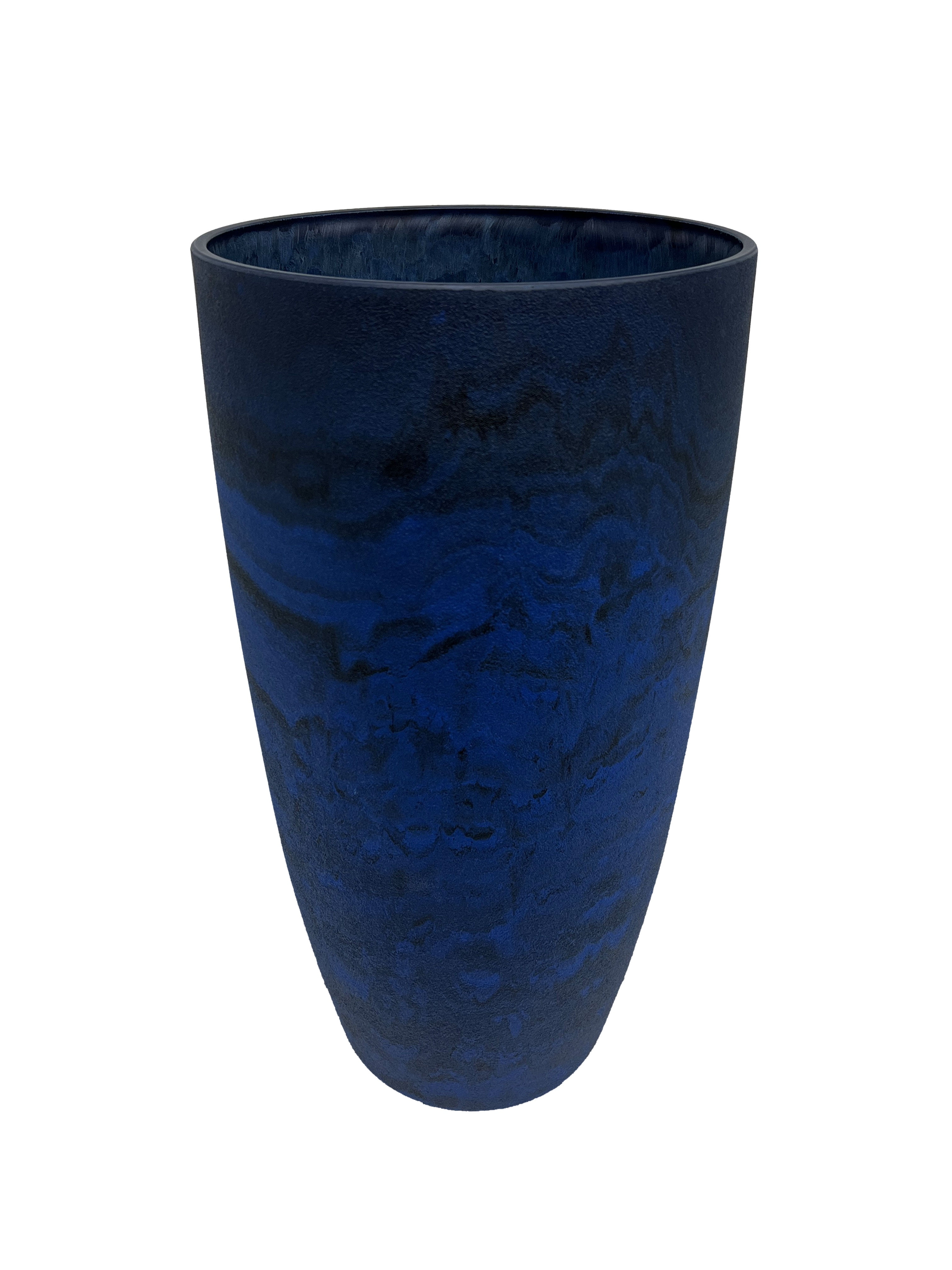Acerra Curved Vase Planter, 11.5" x 20"H, Blue