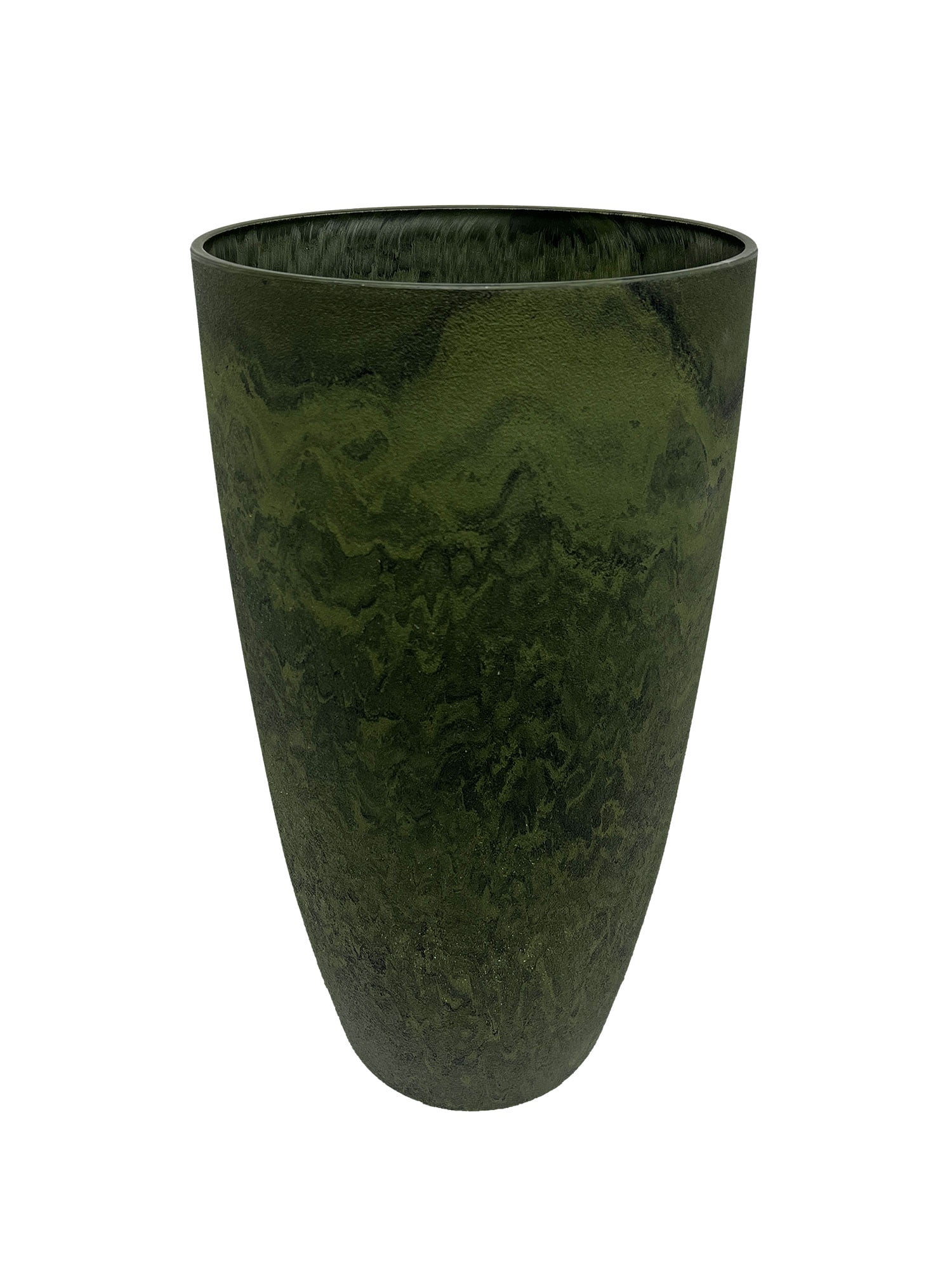 Acerra Curved Vase Planter, 11.5" x 20"H, Green