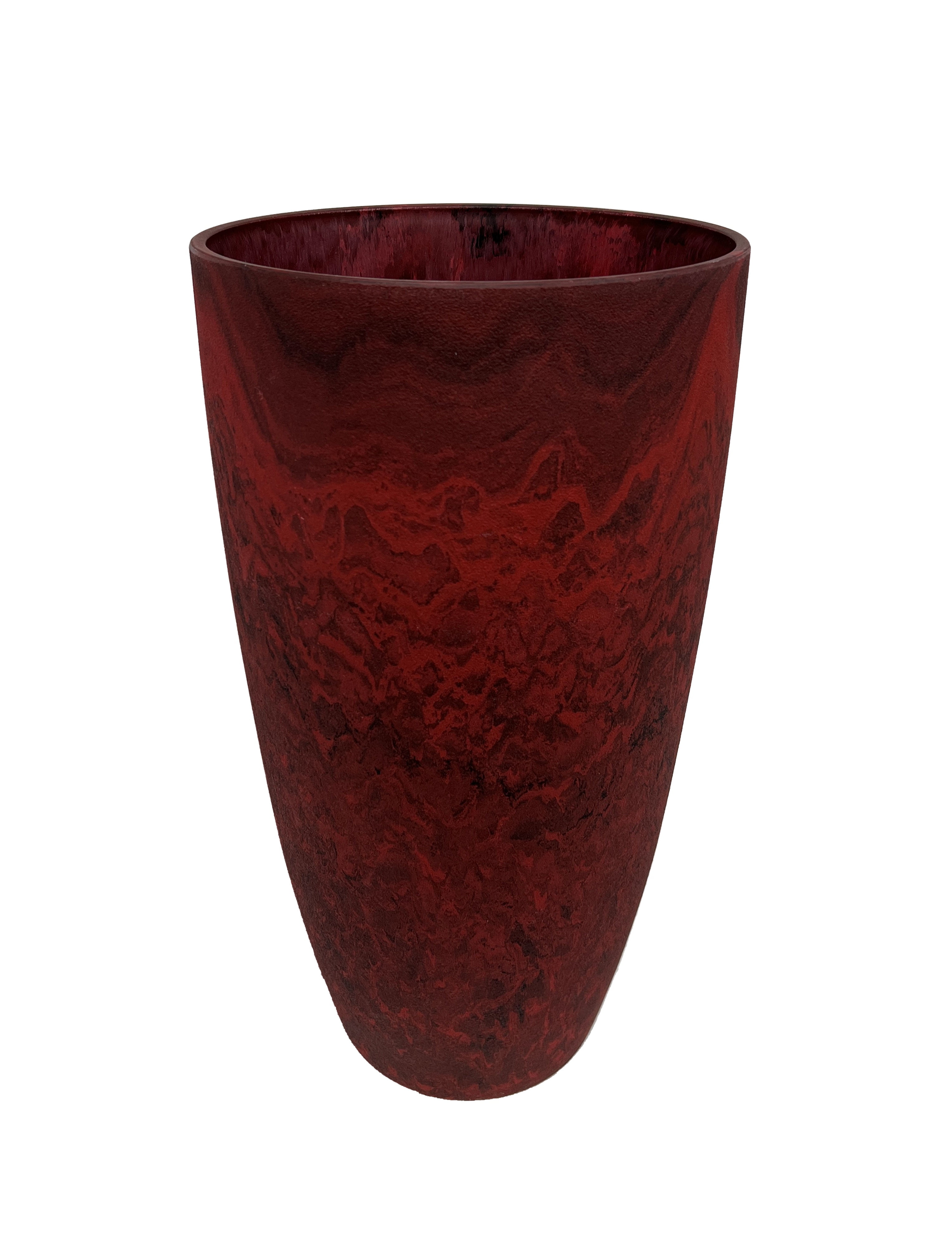 Acerra Curved Vase Planter, 11.5" x 20"H, Red