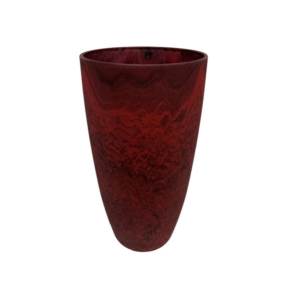 Acerra Curved Vase Planter, 11.5" x 20"H, Red