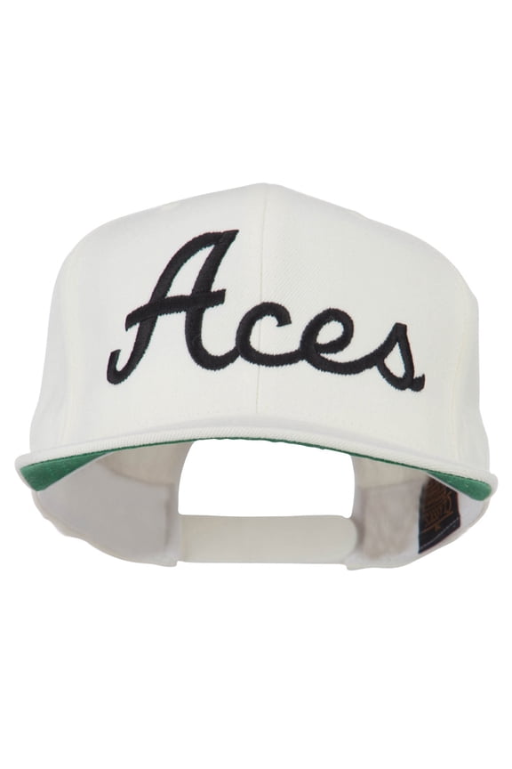 Aces Embroidered Flat Bill Cap - Natural OSFM