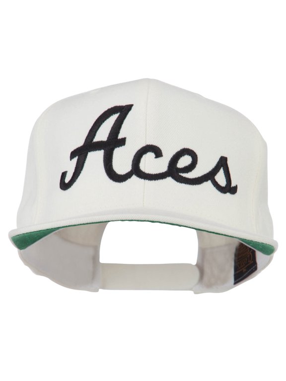 Aces Embroidered Flat Bill Cap - Natural OSFM