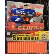 Aces High Galactic Rangers Manual Soft Bullet Gun, 5 Darts + 20 Pk of Darts