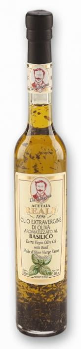 Acetaia Reale Basil Infused Extra Virgin Olive Oil, 100ml – Italian Basil Flavored EVOO for Drizzling & Cooking