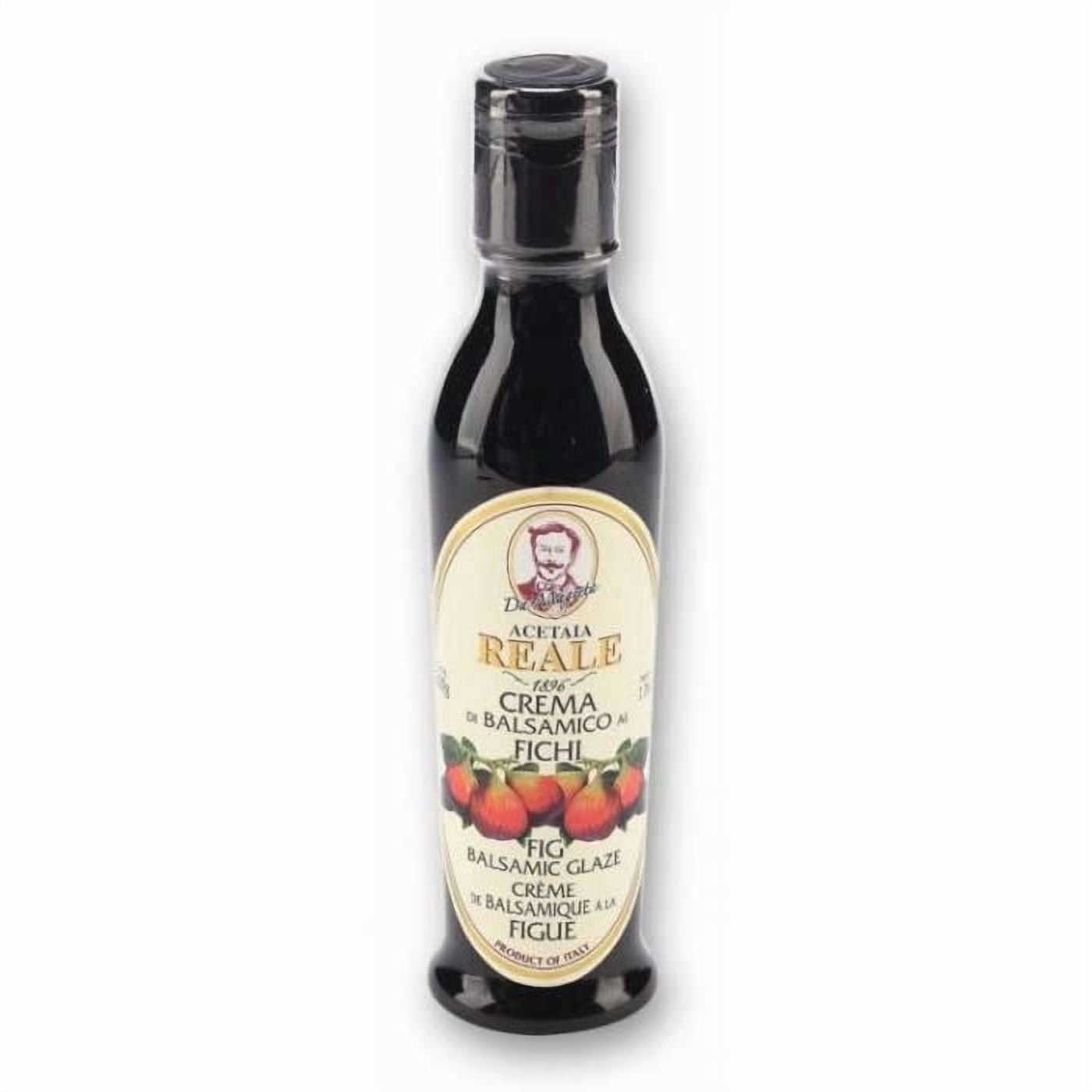 Acetaia Reale Fig Dark Balsamic Glaze - 17.6 fl oz Italian "Cream" of Balsamic Vinegar with Fig