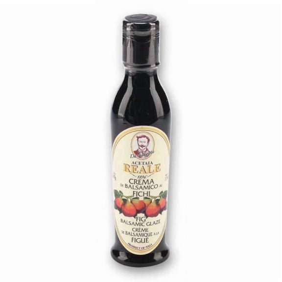 Acetaia Reale Fig Dark Balsamic Glaze - 17.6 fl oz Italian "Cream" of Balsamic Vinegar with Fig