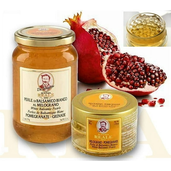 Acetaia Reale Pomegranate Flavored White Balsamic Pearls - 50g Jar