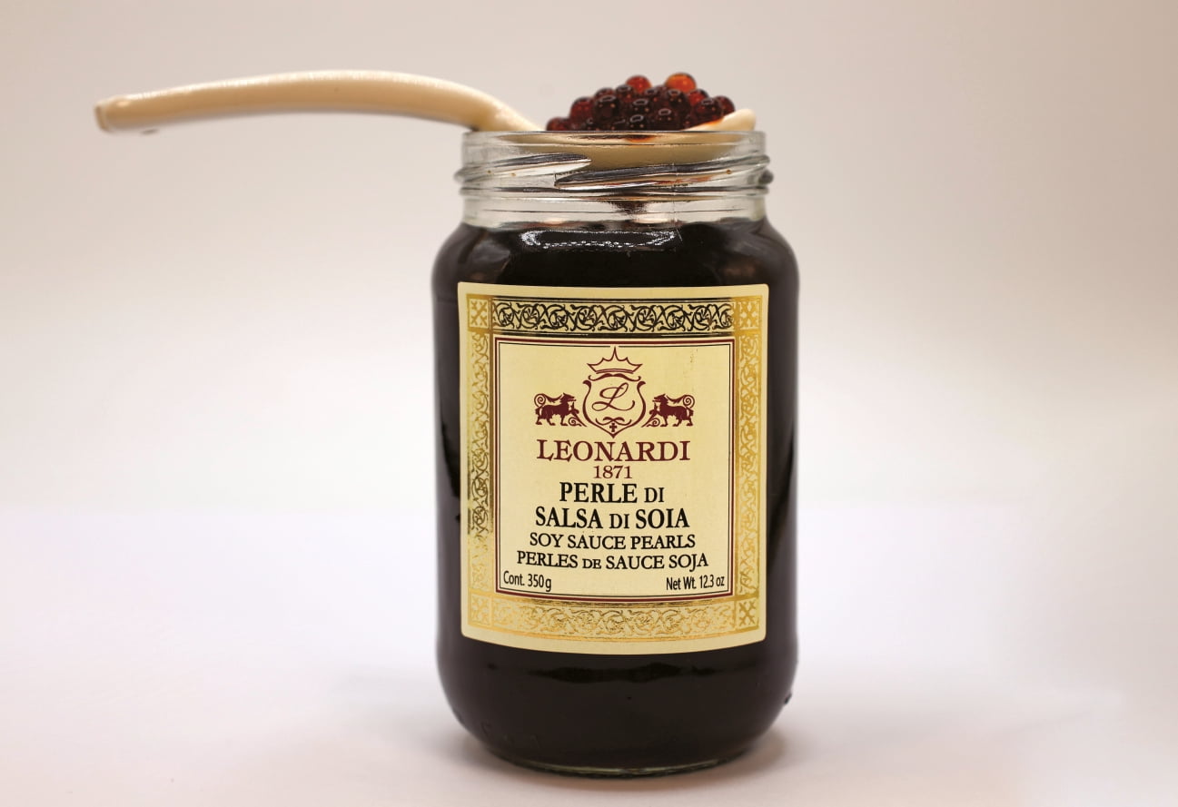 Acetaia Reale Soy Sauce Pearls, 13oz Glass Jar - Flavored Pearls (350g)