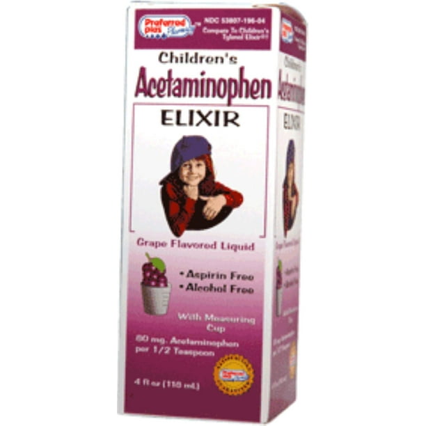Acetaminophen Elixir For Children [160mg/5ml], Grape Flavored 4 oz (Pack of 1)