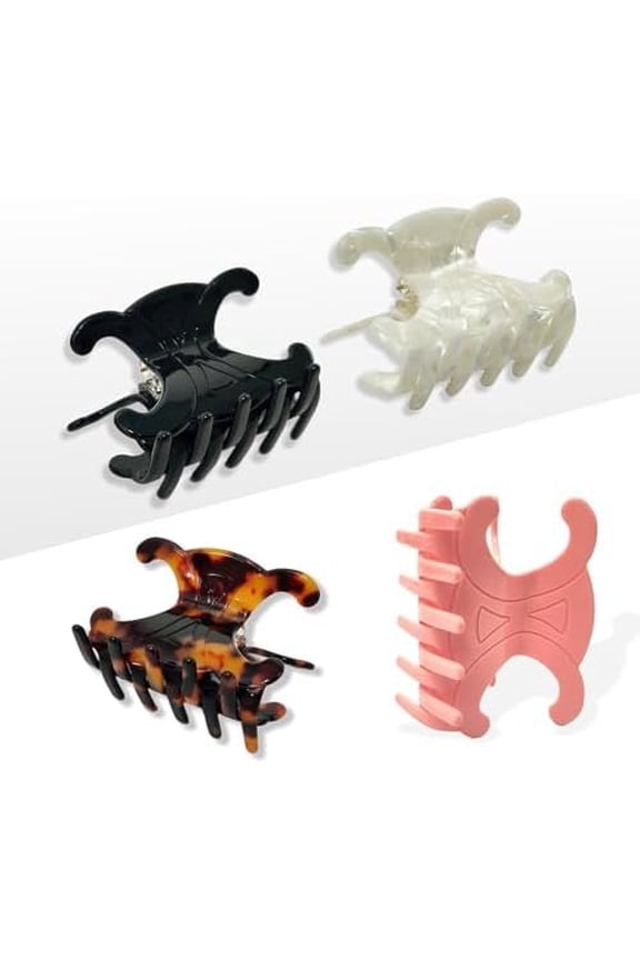 Acetate Hair Claw Clips 4-Pack - Medium-Sized Butterfly Clips with Secure Hold for Updos,  Durable Hair Clips (2.76 x 1.66 Inch)