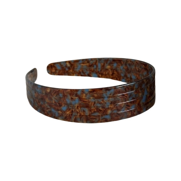 Acetate Headband for Women, Vintage Tortoiseshell Thin Striped Wide Hairband, Non-Slip Resin Hair Accessory, Glossy Finish Headband for Daily Wear and Styling