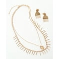 thumbnail image 1 of Acetate Post Top Earrings with Worn Gold Necklace Set, 1 of 1
