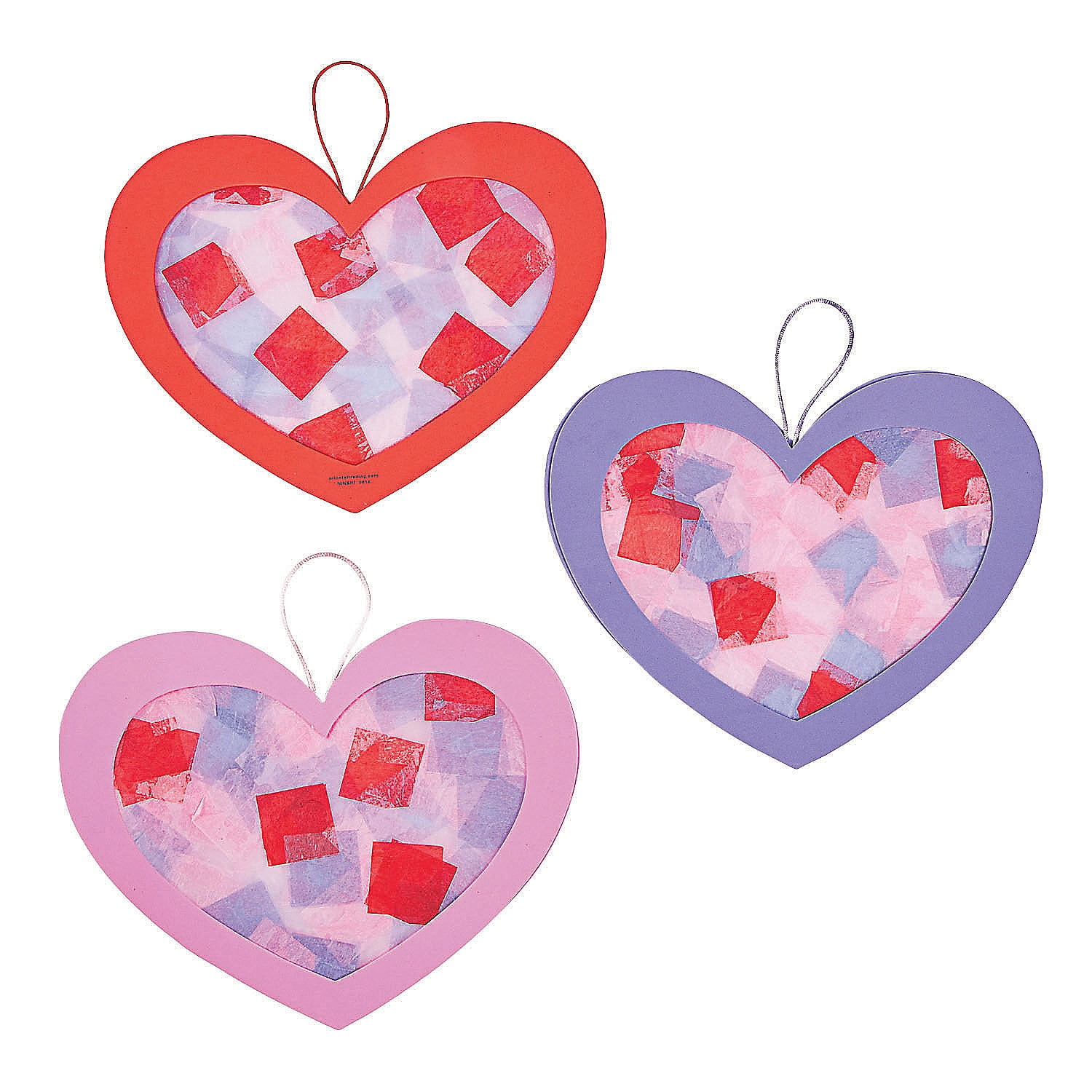 Acetate Tissue Paper Heart Craft Kit - Craft Kits - 12 Pieces