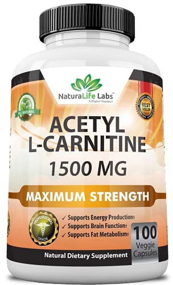Acetyl LCarnitine 1,500 mg High Potency Supports Natural Energy