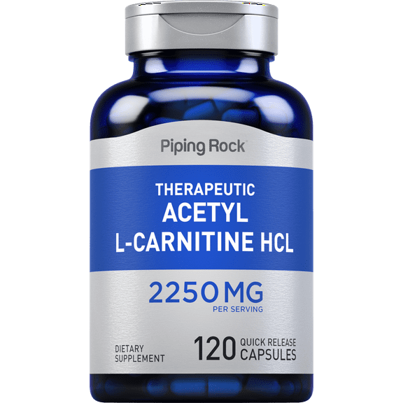 Acetyl L-Carnitine | 2250 mg | 120 Capsules | Therapeutic HCL Supplement | by Piping Rock