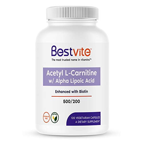 Acetyl LCarnitine 500mg & Alpha Lipoic Acid 200mg per Capsule with