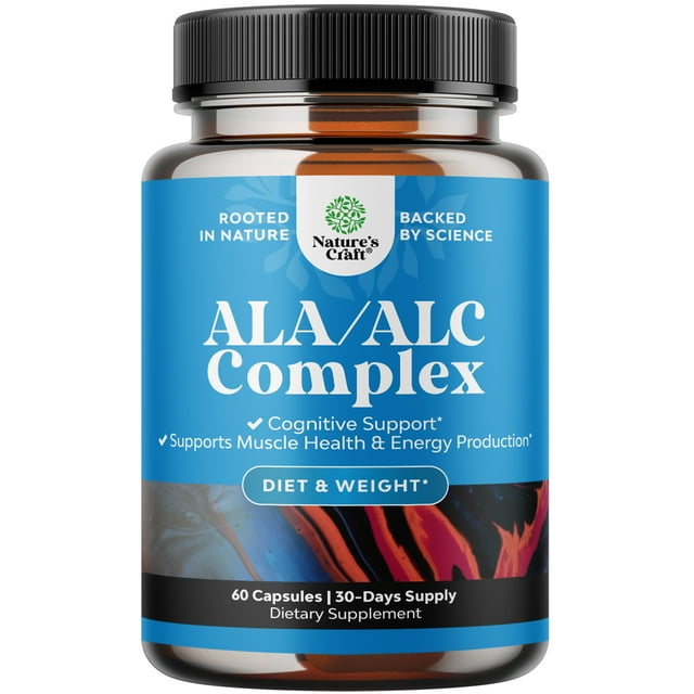 Acetyl L-Carnitine / Alpha Lipoic Acid - Nature's Craft ALA / ALC Amino Acid Supplement 60ct Capsules