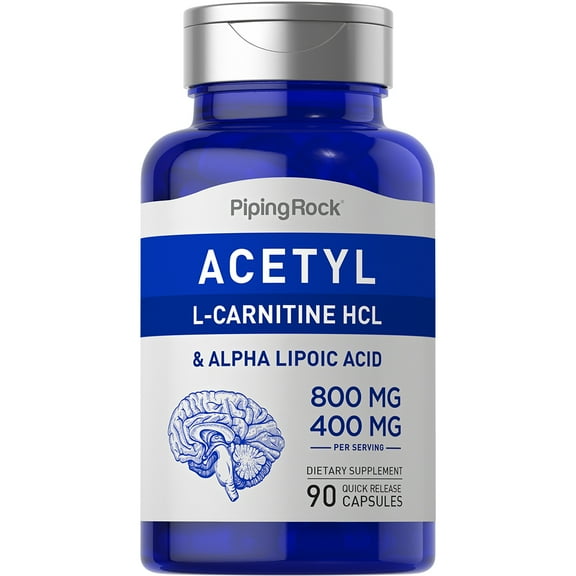 Acetyl L-Carnitine and Alpha Lipoic Acid Capsules | 90 Count for Men and Women | by Piping Rock