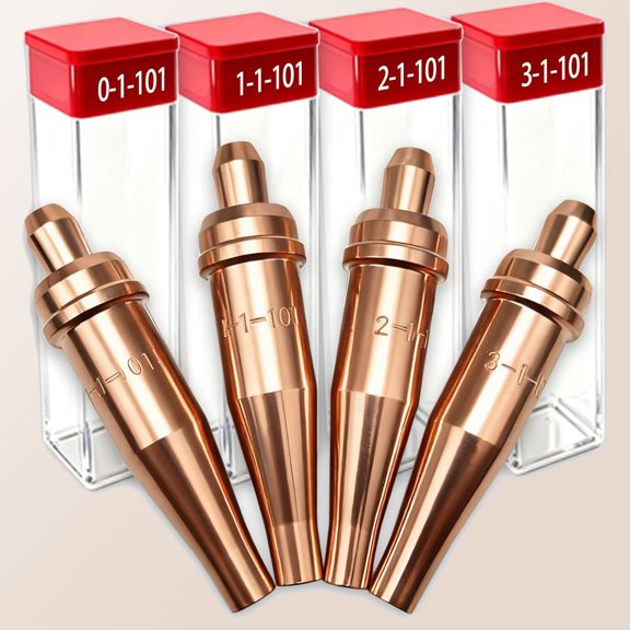Acetylene Cutting Torch Tips for Victor Cutting Torch Kit with Torch Tip Cleaner, Welding Nozzle 1-101 Series Fits V-Style Torch Tip